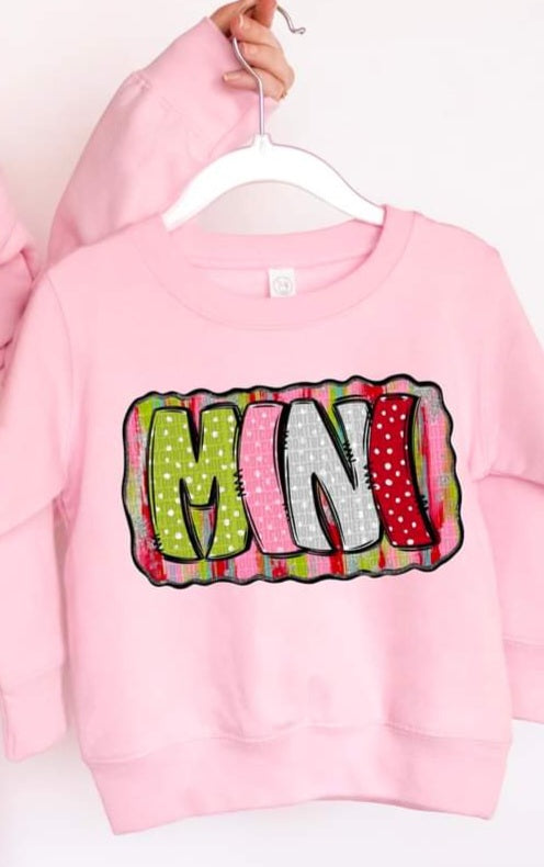 Christmas Mini Green, Red, Pink Poka Dot Lettering - KIDS SHIRT SDD.24