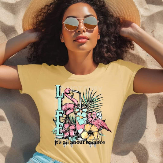 Life Is All About Balance Flamingo-SHIRT