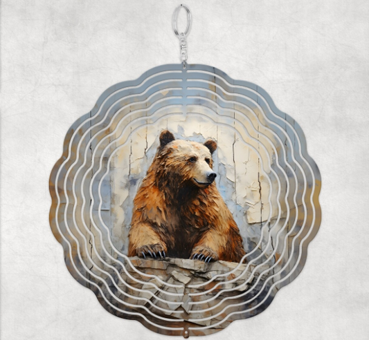 3D Painted Alaskan Bear - Wind Spinner SSA