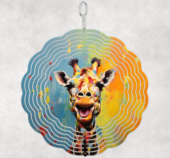 3D Painted Giraffe 2 - Wind Spinner SSA