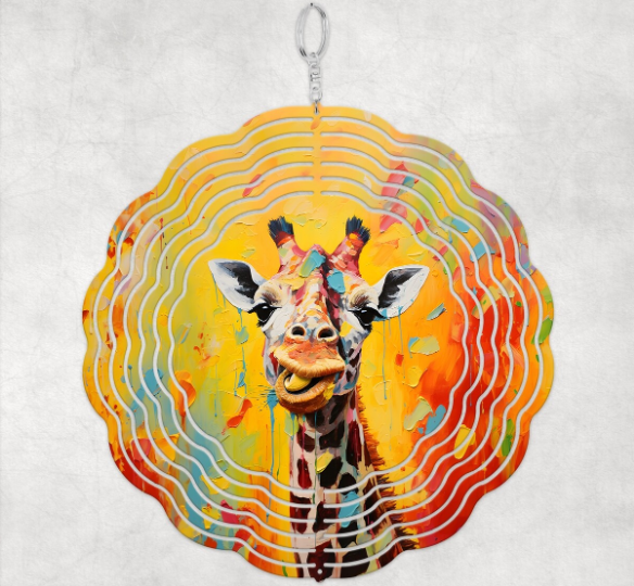 3D Painted Giraffe 3 - Wind Spinner SSA