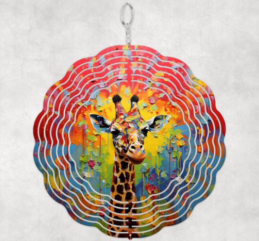 3D Painted Giraffe - Wind Spinner SSA