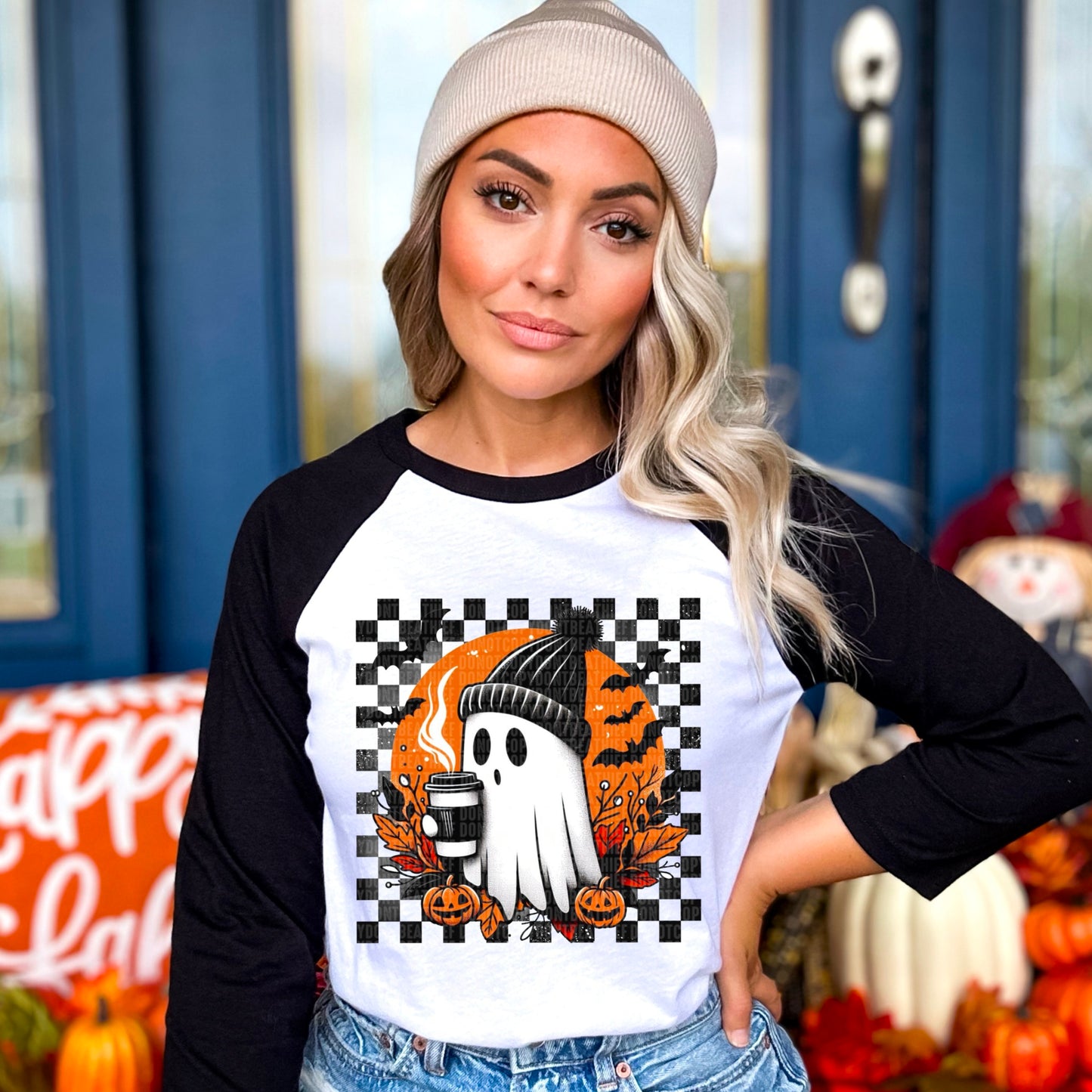 Halloween Ghost Checkered - SHIRT SDD