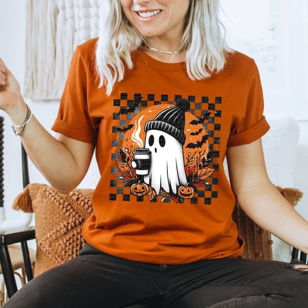 Halloween Ghost Checkered - SHIRT SDD