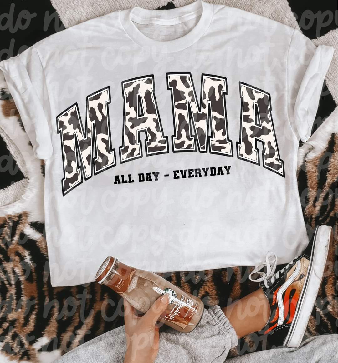 Mama All Day Everyday Gray Camo-SHIRT