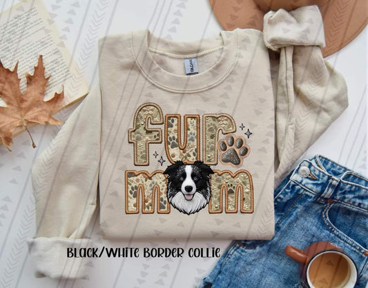 Fur Mom Border Collie Black and White Dog-SHIRT