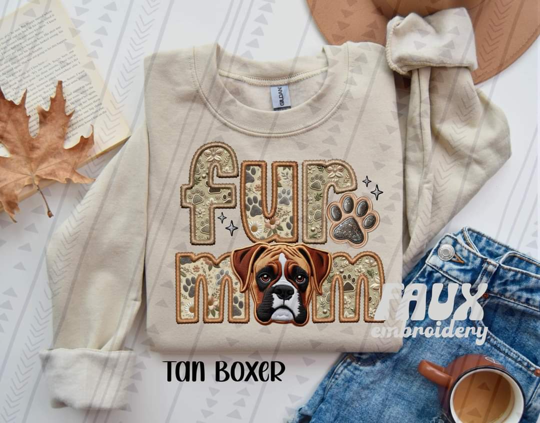 Fur Mom Boxer Tan Dog-SHIRT