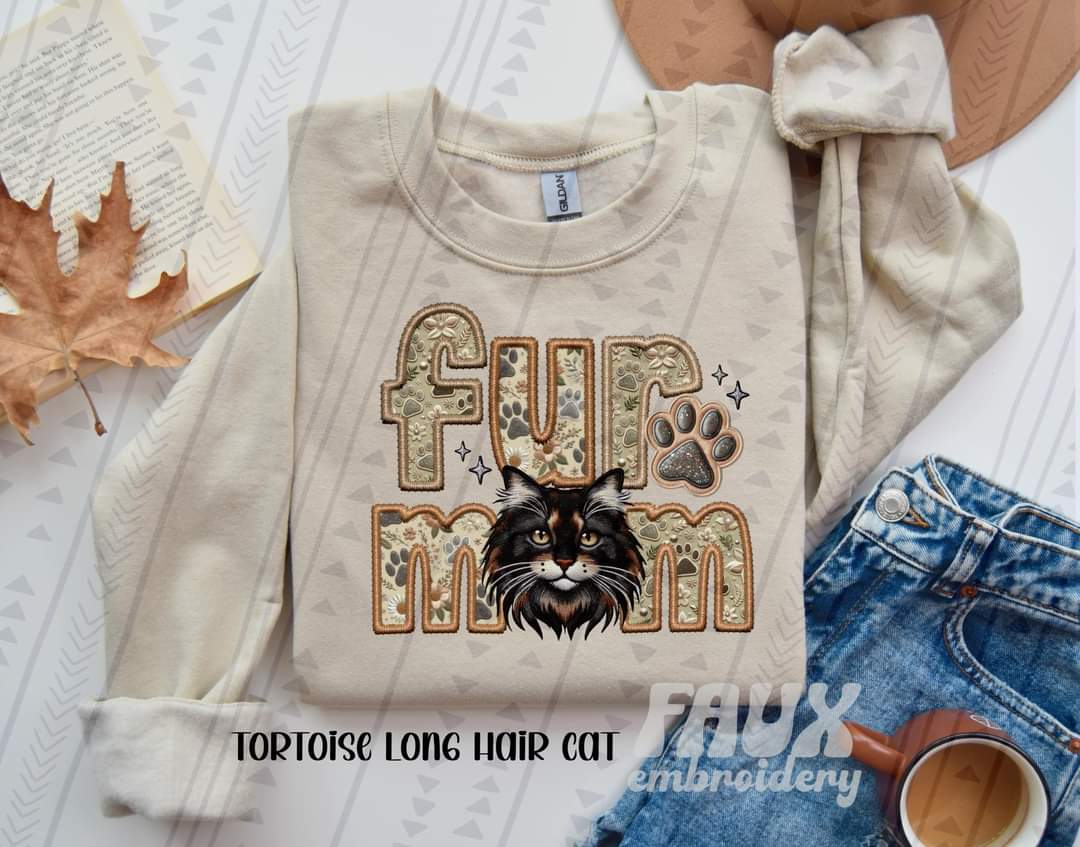 Fur Mom Tortoise Long Hair Cat-SHIRT