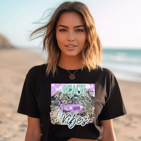 Beach Vibes Purple Jeep-SHIRT