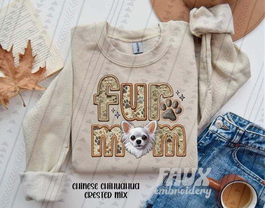 Fur Mom Chinese Chihuahua Crested Mix Dog-SHIRT