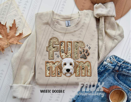 Fur Mom Doodle White Dog-SHIRT