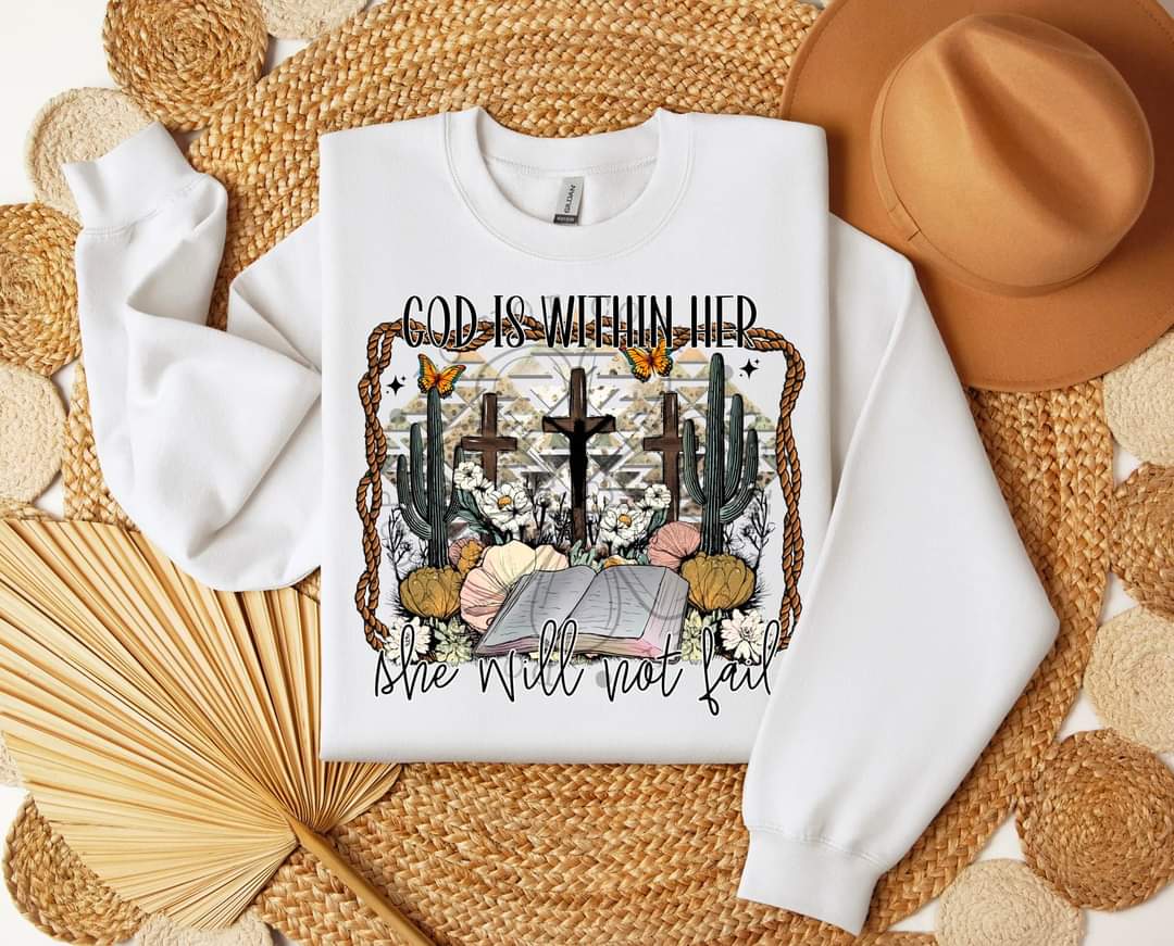 God Is Within Her She Will Not Fail Cactus -SHIRT