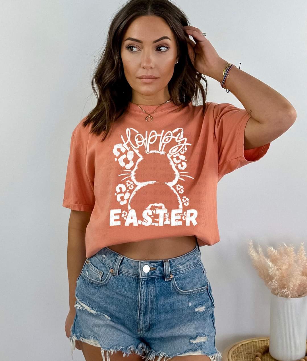 Easter White Bunny Floral - SHIRT