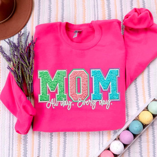 Mom All Day Everyday Faux Chenille - SHIRT