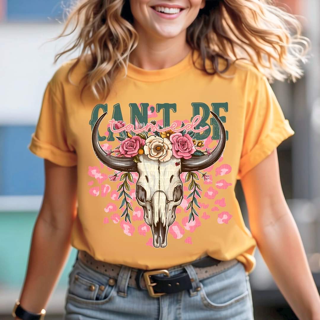 Can’t Be Tamed Floral Bull Skull - SHIRT