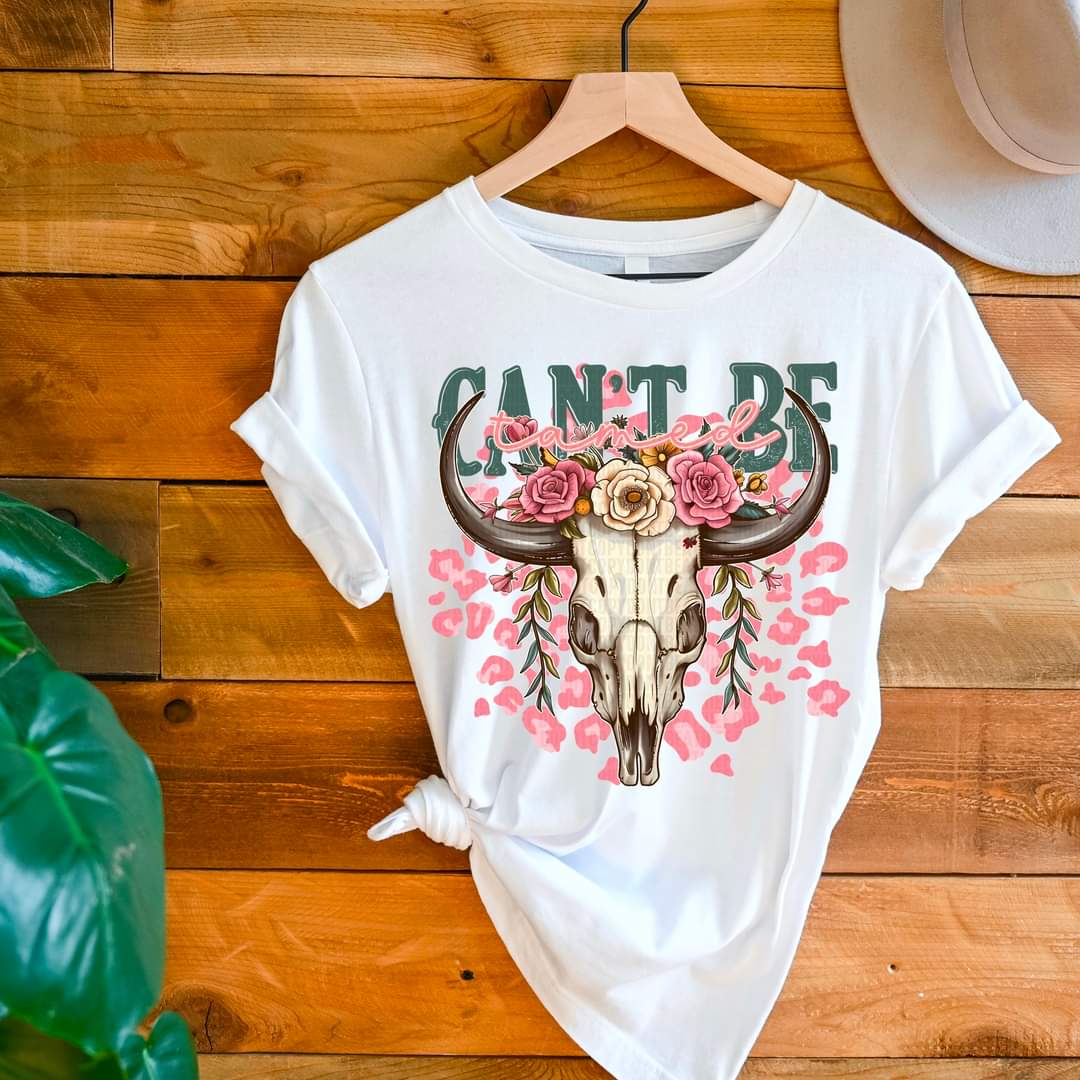 Can’t Be Tamed Floral Bull Skull - SHIRT