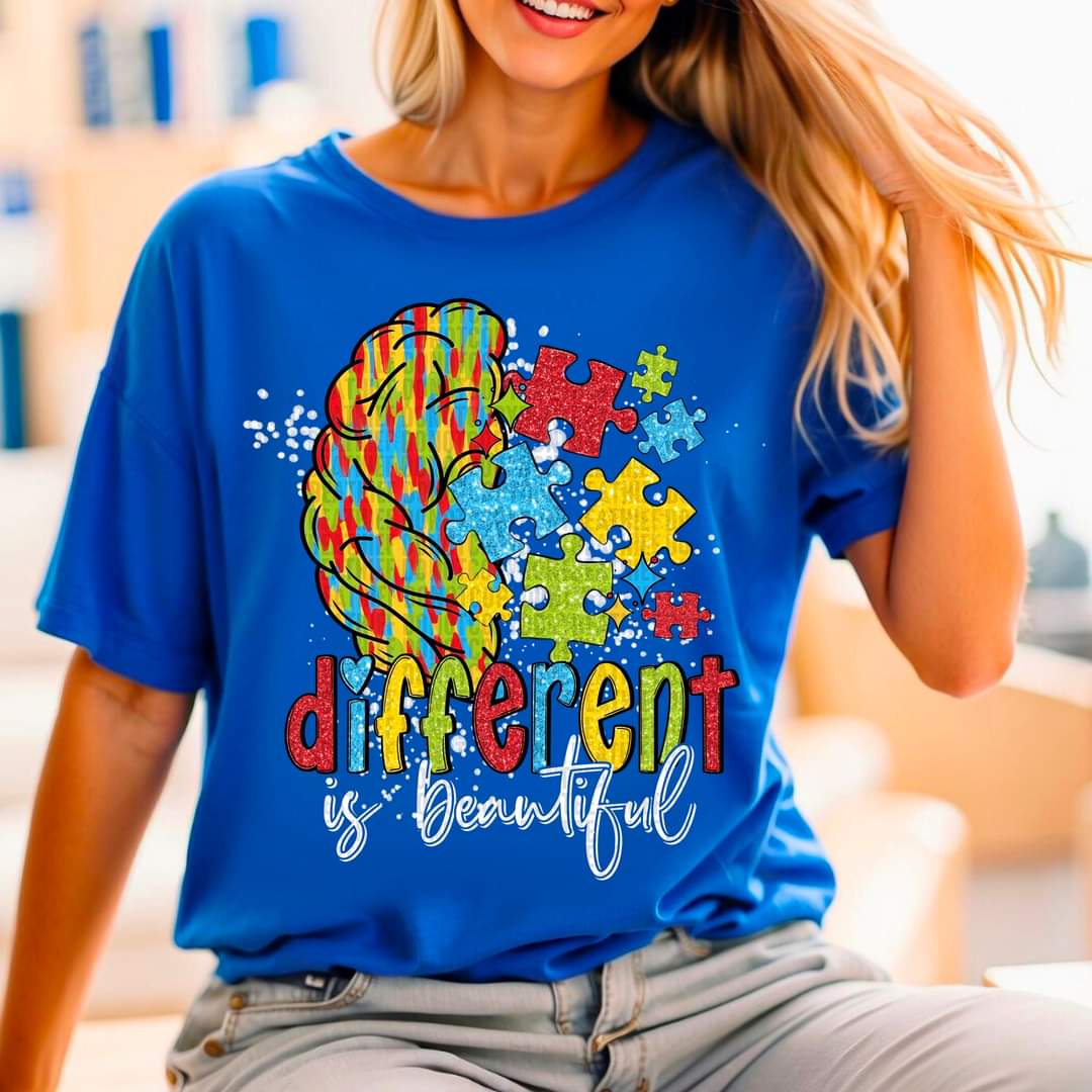 Different Is Beautiful Half Brain Puzzle Piece - SHIRT