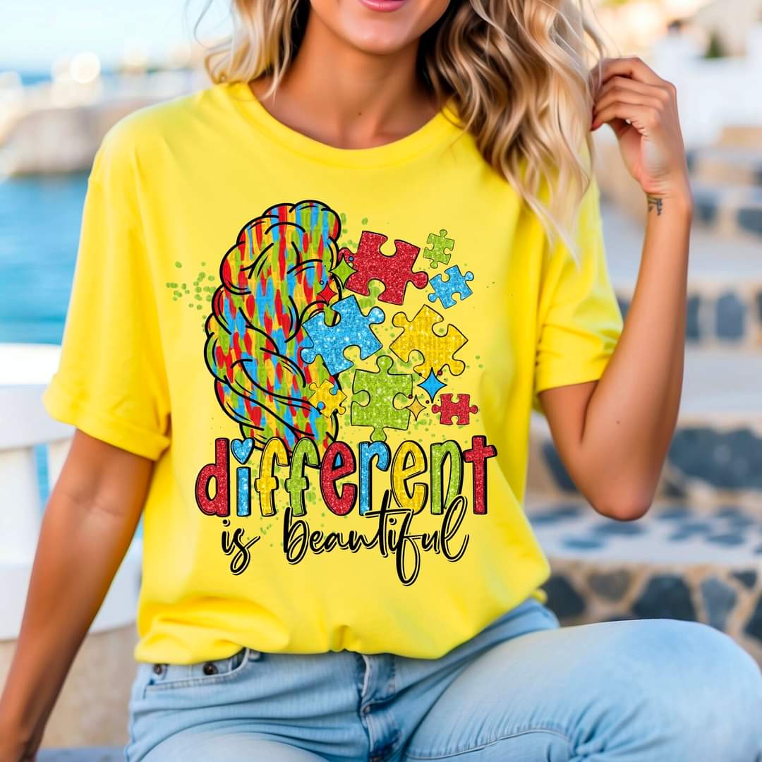 Different Is Beautiful Half Brain Puzzle Piece - SHIRT