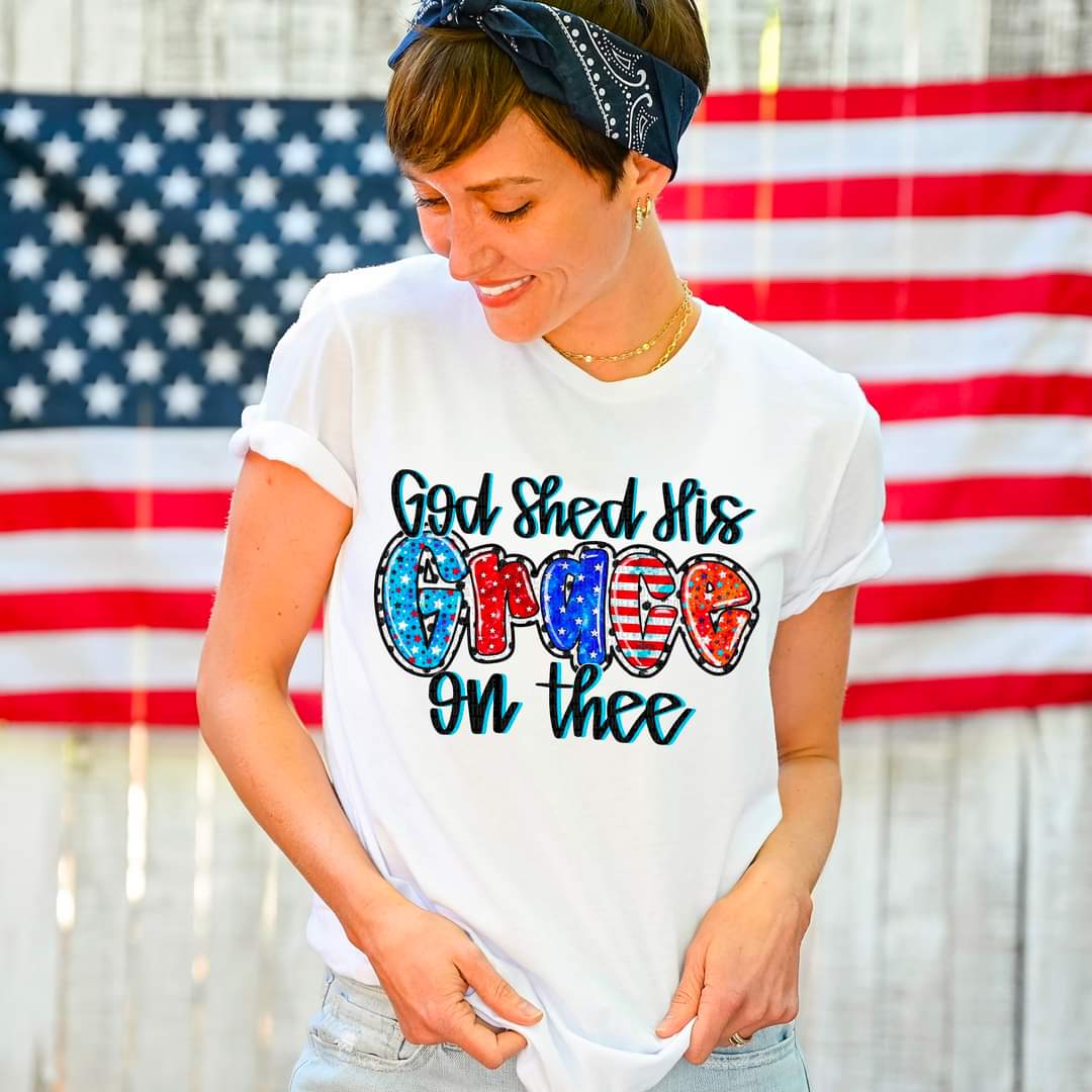 God Shed His Grace On Thee Flag - SHIRT