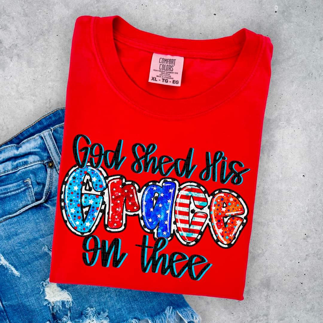 God Shed His Grace On Thee Flag - SHIRT