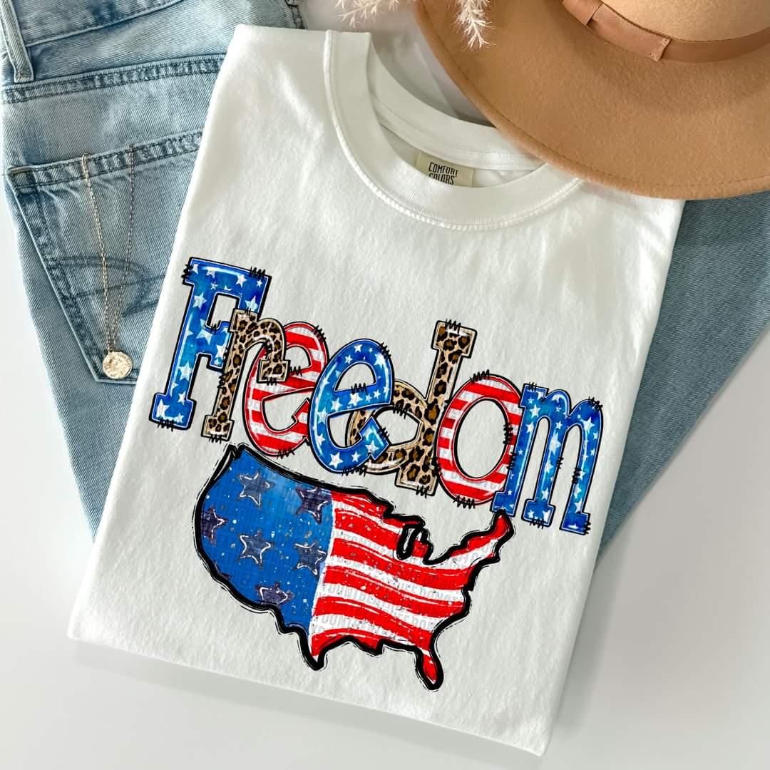 Freedom Half Leopard Half Flag - SHIRT