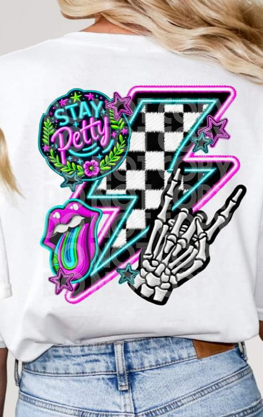 Stay Petty Faux Embroidery - SHIRT PHD.24