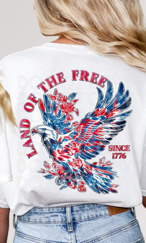 Land Of The Free Rose Eagle - SHIRT PHD