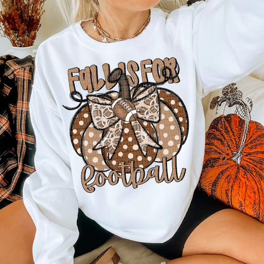 Fall is for Football w/ Football Bow - SHIRT SDD