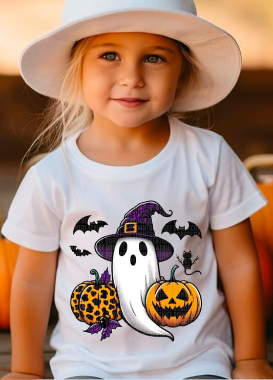 Halloween Ghost Bats Leopard Pumpkin - KIDS SHIRT SDD.24