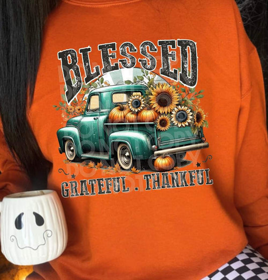 Blessed Grateful Thankful Green Truck - SHIRT SSD