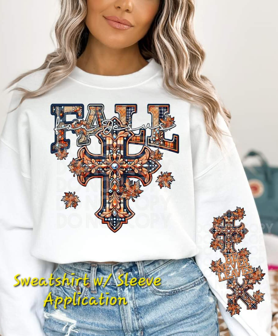 Fall For Jesus Plaid Faux Rhinestone - SHIRT PHD