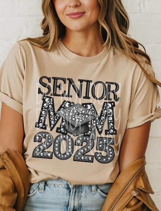 Senior Mom 2025 Faux Rhinestone - SHIRT PHD