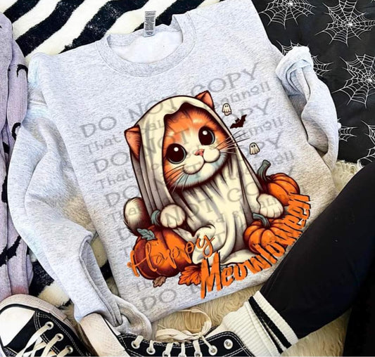 Happy Meowloween Orange Cat - SHIRT WSD