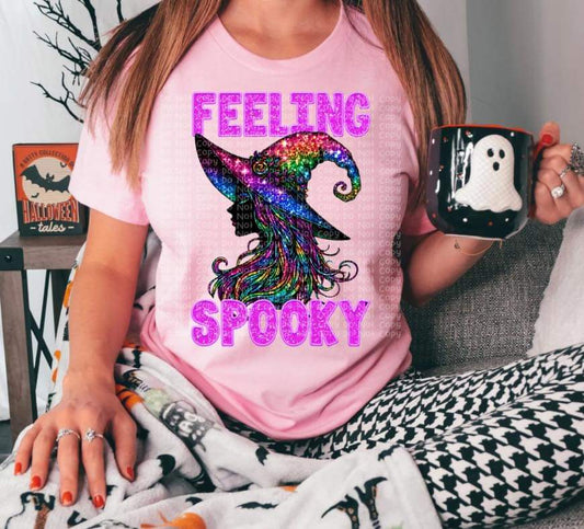 Feeling Spooky Faux Glitter Witch - SHIRT DDD