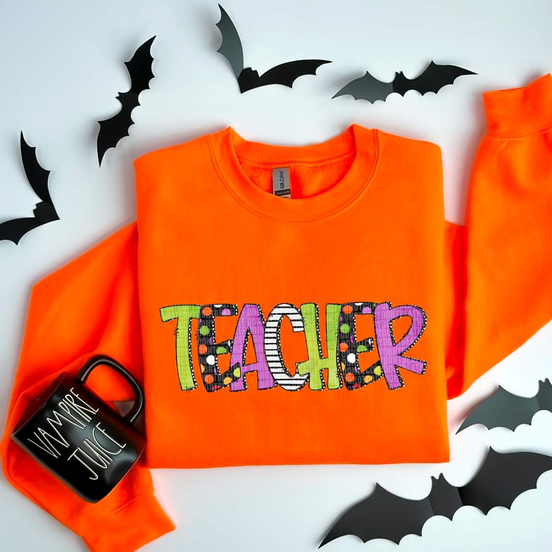 Halloween Letters Teacher Nurse - SHIRT SDD *indicate in note section which name