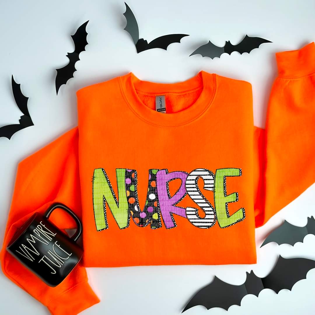 Halloween Letters Teacher Nurse - SHIRT SDD *indicate in note section which name