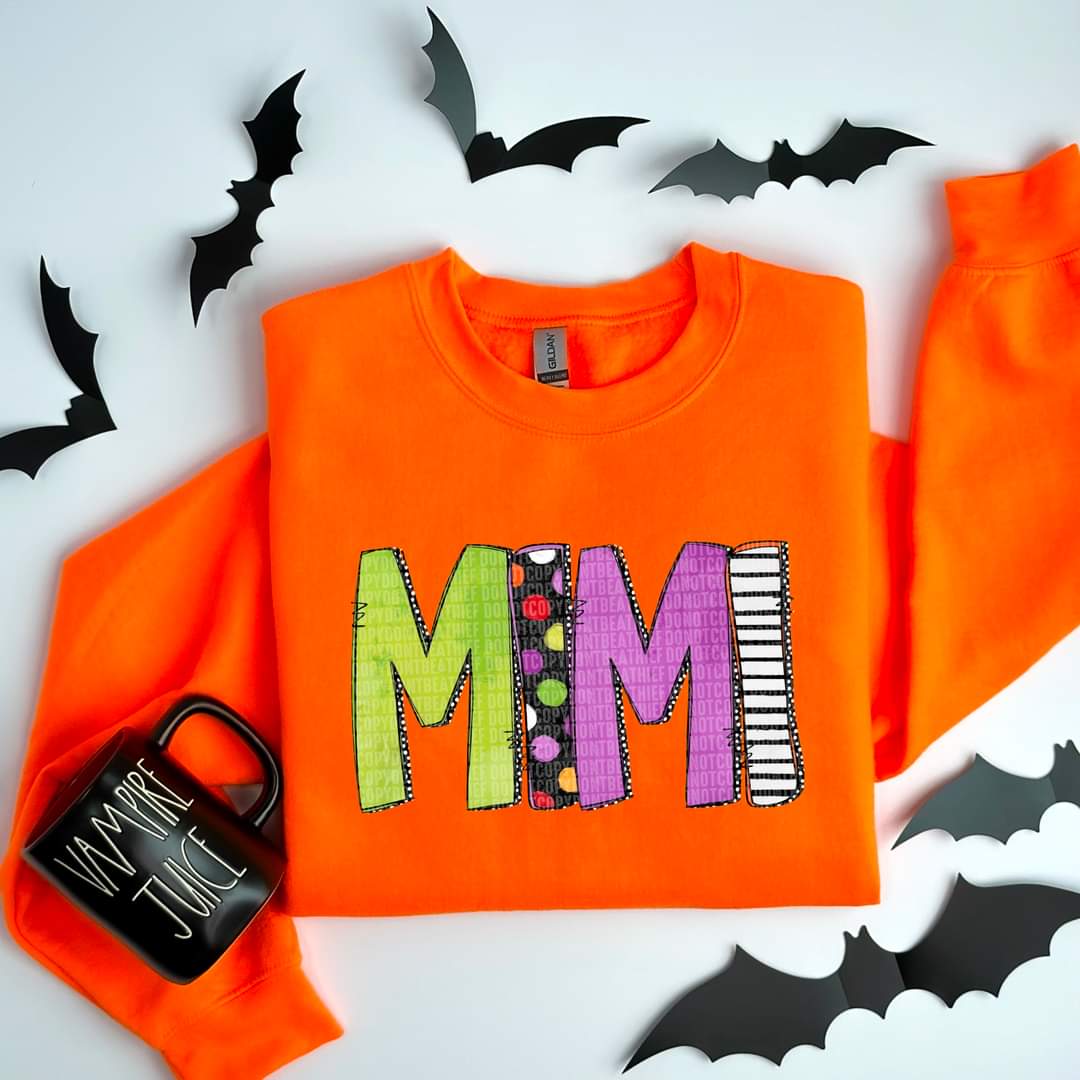 Halloween Letters Grandma, Nana, etc.- SHIRT SDD *indicate in note section which name