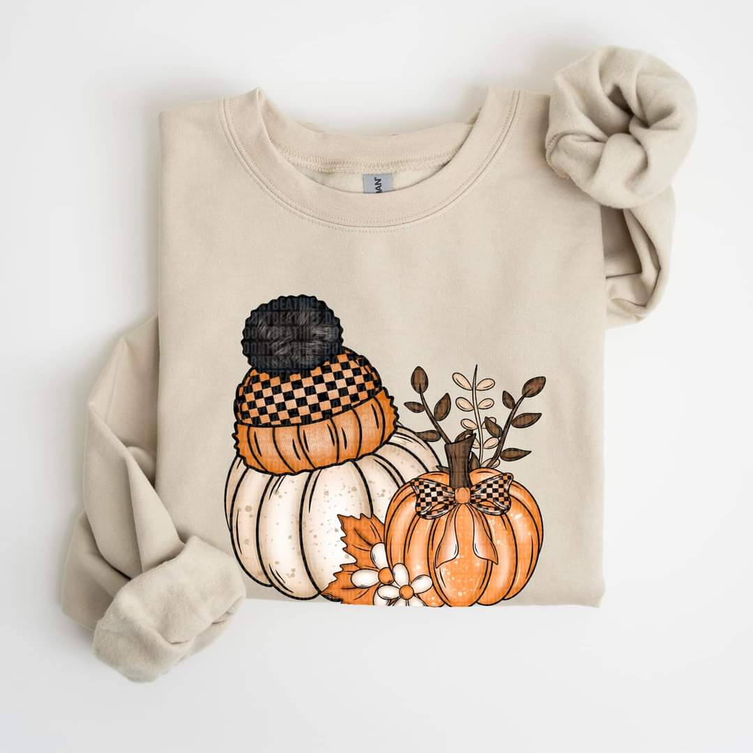 Pumpkins with Knit Checkered Cap - SHIRT SDD