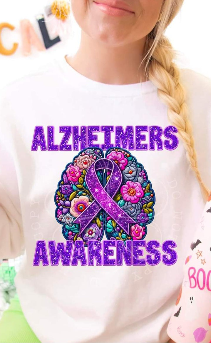 Alzheimers Awareness Floral - SHIRT DDD