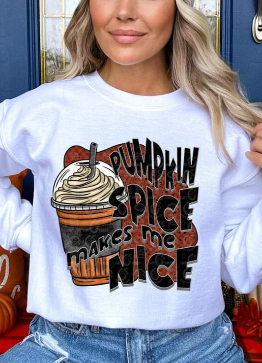 Pumpkin Spice Makes Me Nice - SHIRT CS.S.T