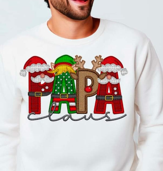 Santa, Reindeer, Elf Letters Papa, Papaw - SHIRT SDD *indicate in note section which name