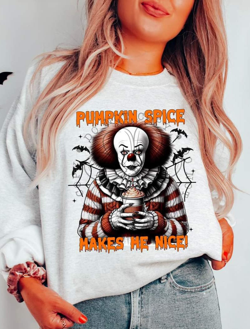 Pumpkin Spice Makes Me Nice Horror Characters - SHIRT FDC *indicate in note section which character