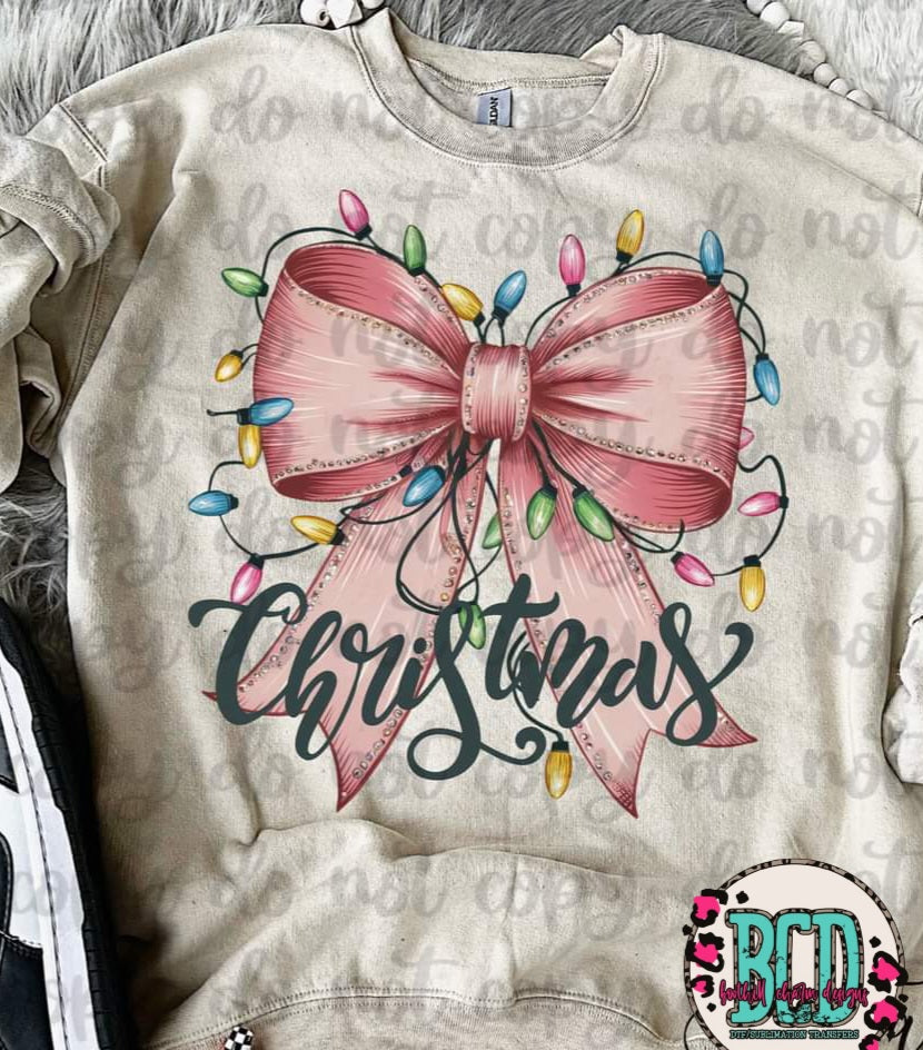 Coquette Bow Pink Christmas Lights - SHIRT VSC.24