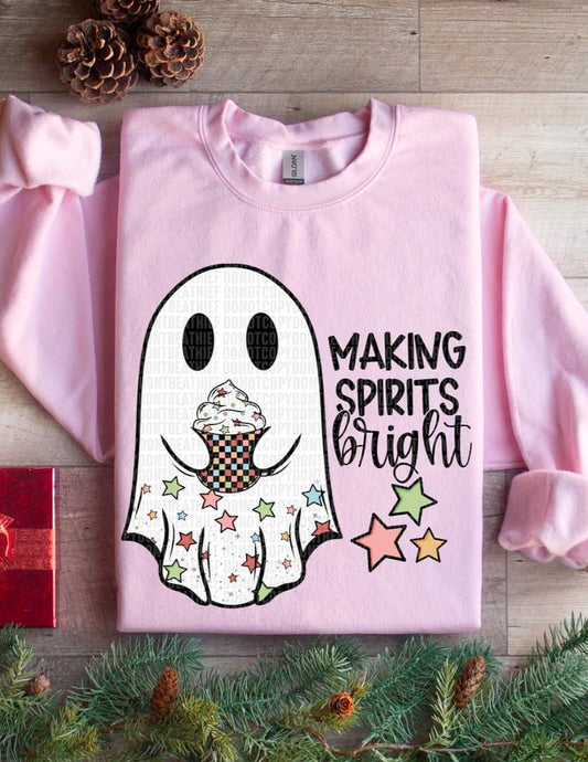 Making Spirits Bright Ghost with Cupcake - SHIRT SDD.24