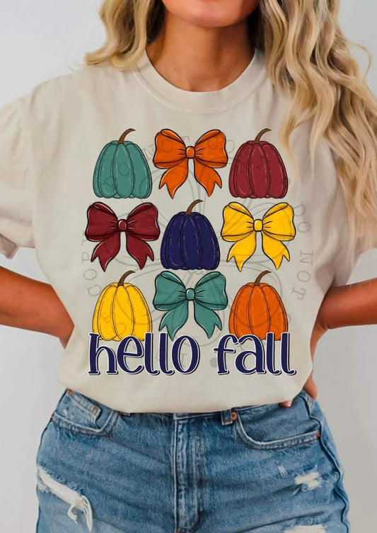 Hello Fall Pumkin Bow Coquette - SHIRT FDC