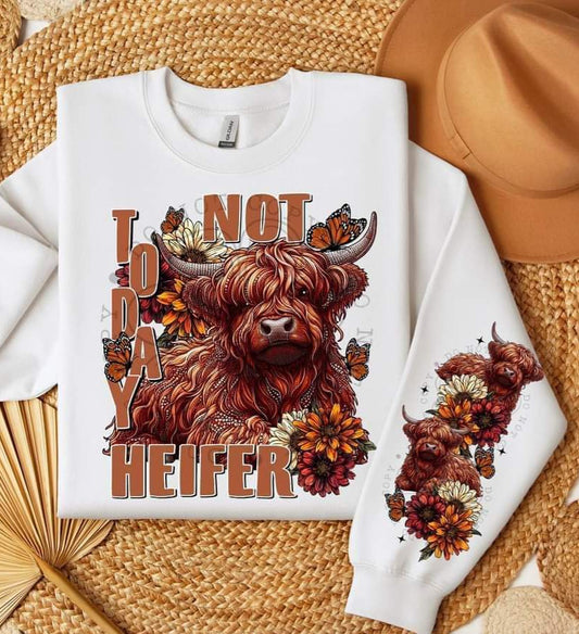 Not Today Heifer with Highland Cow Floral - SHIRT FDC