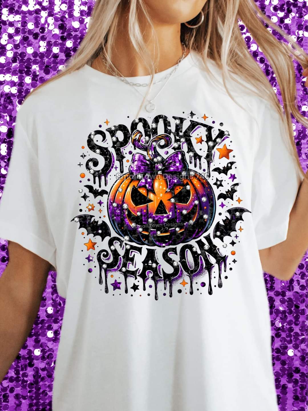 Spooky Season Faux Glitter & Sequins - SHIRT SM.T.D24