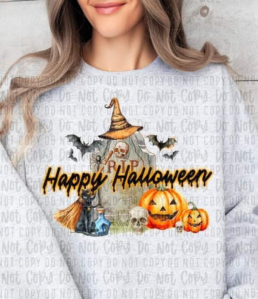 Happy Halloween Collage of Spooky Items - SHIRT SDA.24