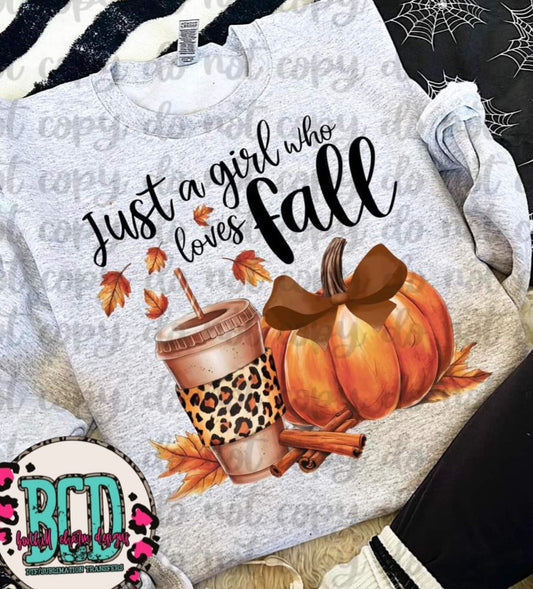 Just a Girl Who Loves Fall Pumpkin & Coffee Cup - SHIRT VSC.24