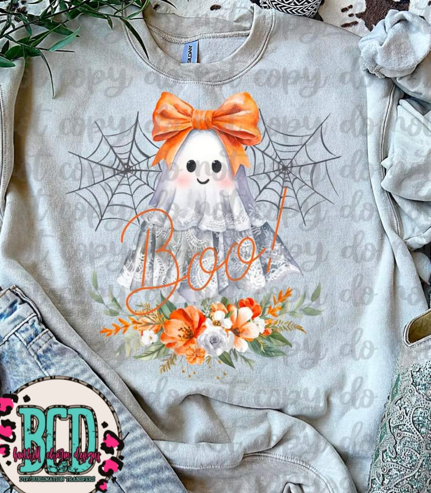 Cute Ghost with Orange Bow - SHIRT VSC.24